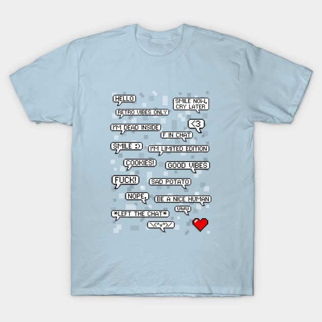 Pixelated Word Bubble Pixel Chat T-Shirt by ShutterStudios